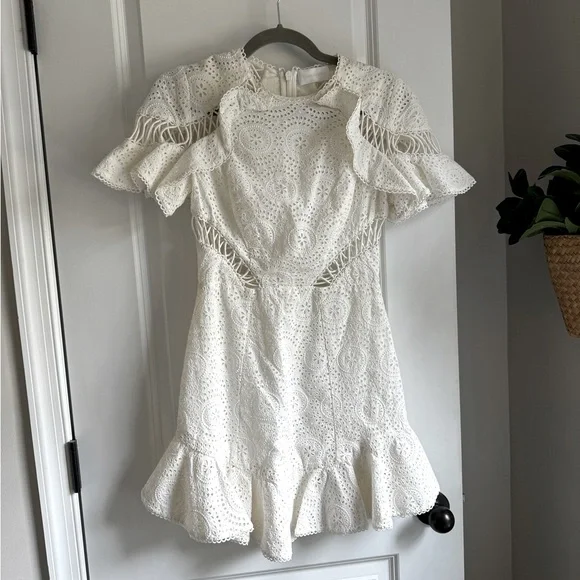 white christmas dresses Wanderlust Cotton And Silk Mini Dress ZIMMERMANN
